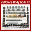 完全なオートバイフェアリングボルトホンダCBR893RR CBR900RR CBR893 RR 94 95 96 97 1994 1995 1996 1997 Moto Body Windshield Bolt Screws Nuts Nuts 268pcs