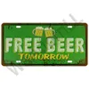 Welkom bier metalen tinnen bierzone koude bier voordeur bar pub café muur decor retro tin bord ambachten decor auto bord licentie plaques wijn schilderij maat 30x15 cm w01