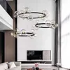 Ring Pendant Lights Glass ball Black LED Dining Room Style chandelier Bedroom Corridor Designer Home Interior Decor Ceiling lamp 0209