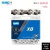 Ketens KMC 8 Speed ​​Chain Bicycle Chain MTB -ketens fietsaccessoires voor Shimano // Avid 0210