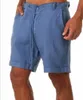 Мужские шорты мужские шорты повседневные шорты модные шорты Homme Linen Solid Color Короткие брюки мужской летние пляж -воздухопроницаемые лены 230209