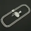 Pendant Necklaces Punk Hip Hop Cuban Chain Choker Necklace Iced Out Rapper Crystal Sexy Lips Fashion Zircon Jewelry Gift