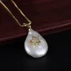 Choker Macro Pave Cz Tiny Star Charm Natural Coin Freshwater Pearl Bead Jewelry Slim Thin Gold Chain Pendant Necklace For Women Chokers