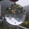 Crystal de lustre 50pcs / lot 45 mm en verre rond disque de soleil transparent dans 2 trous de perles lâches prisme