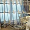 Curtain European-style Curtains For Bedroom Living Room Chenille Embroidered Blackout Floor-to-ceiling Window Bay Screen