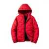 남성용 재킷 화이트 오리 다운 남자 재킷 2023 겨울 가벼운 바람 방풍 따뜻한 한국 패션 의류 트렌디 한 zip up 까마귀 중년