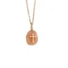 Pendanthalsband 316L Rostfritt stål Nature Stone Cross Necklace för kvinnor Pink Color Clavicle Chain Femme Jewelry 2023