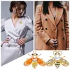 Pins Brooches Honey Bee Brooch Pearl Rhinestone Lapel Insect Themed Cute Enamel Crystal Animal For Women Girls Drop Delivery 2022 Amg59