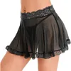 스커트 G-String Undwear See-Through Frilly Skirt 레이스 허리 밴드 단색 커버 업과 함께 섹시한 여성 하이 허리 미니 스커트