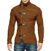 Suéteres masculinos suéteres masculinos estacionam fibra acrílica elegante casaco de suéter solto cor causal sola cor de gola slim slim sweater sweater 230209