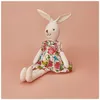 40 cm Stoffmaterial, gefüllter Hase, weißes Kaninchen in einem Blumenkleid, Festival-Geschenk, Kinderspielzeug, Heimdekoration