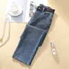 Pants Jeans Woman High Waist Plus Size Loose Zipper Softener Denim Female Straight Ankle-length 5xl