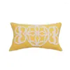 枕刺繍幾何学的白いカバー手作りの家の装飾黄色のキャンバスソファスロー枕ケースカーチェアチェアシートベッド枕カバー