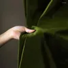 Curtain American Retro Light Luxury Velvet Olive Green Living Room Bedroom Bay Window Thickened Blackout Curtains