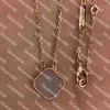 15 f￤rger Fashion Classic 4/Four Leaf Clover Charm Pendant Halsband Diamond Bangle Chain 18K Gold Agate Shell Mor-of-Pearl f￶r Womengirls Jewelry Gift Link02