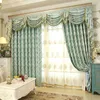 Curtain European Luxury Blackout Gold Windows Treatment Curtains For Living Room Bedroom Flower Tulle Valance