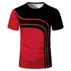 T-shirt da uomo T-shirt stampata con cuciture a righe T-shirt moda O-Collo T-shirt a maniche corte Streetwear Top casual S-5XL
