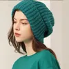 Beanies Beanie/Totenkopfkappen Winter Warme Strickmützen Unisex Einfarbig Übergroße Lässige Beanie-Mütze Outdoor-Sturmhaube Streetwear-Kleidung