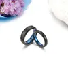 Anéis de casamento Boniskiss moda de alta qualidade 4mm 6mm tungsten anel preto cor azul eu amo você banda conforto ajuste tamanho 4-15 casal