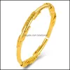 Bangle Fashion Classic Opening Boutique Flowers And Leaves Acacia Rattan Bracelet Sand Gold Embossed Mosaic Drop Delivery Jewelry Bra Dh0Qd