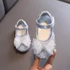 First Walkers Autumn Girls Leather shoes Princess Square Bow Single Shoes Fashion Children Performance Wedding Shoes G14 230210