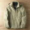 Men's Jackets Spring And Autumn Fleece Lined Warm Hooded Jacket Men's Coat Waterproof Outdoor Hiking Travel Windbreaker