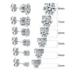 6 par runda zirkon diamant stud￶rh￤ngen rostfritt st￥l minimalistisk enkel sten 3-8 mm Cz ￶rh￤ngen f￶r kvinnor m￤n unisex