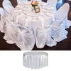 Nappe Ronde Nappes 1 pcs Blanc Sans Couture Tissu Élégant Solide Nappe pour Noël Anniversaire Fête De Mariage el Décoration 230209