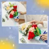 Decorative Flowers 1 Bunch Knit Flower Rose Tulips Fake Bouquet Wedding Decoration Hand-woven Home Party Decorate Creative Knitting