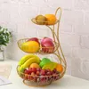 Hooks Rails Metal Wire Fruit Bowl Basket Lagring Holder Stand Kök Vegetabiliska Rack Produkter som serverar Tray Organizer