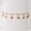 Anklets toconabohemia 1pcs/sets Summer Gold Color Multi-Layer Clear Crystal Stone Jewelry Women Ladies Accessories 21839