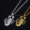 Pendentif Colliers Scorpion Pour Hommes Chaîne Collier Mâle Rock Bijoux Hip Hop Jewely Powerf Chic Drop Delivery Pendentifs Dhgox