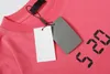 Printed Cotton Pink T Shirt Short Sleeve Tee Shirts Tops Women Men Designer Tshirts Size XS-L