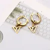 Luxury Women 18K Gold Plated Designer Ear Stud Earrings Brand Designers Geometry Letters Crystal Rhinestone Earring Wedding Party Jewerlry Gift With Box