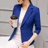 Garnitury damskie 2023 S Formal Smady Office Rait Suit Pockets Kurtki płaszcz Slim Black Women Blazer