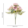 Decorative Flowers Pink Rose Autumn Artificial Silk Peony Bouquet High Quality Diy Home Wedding Decoration Luxury Fake Flower Accessories