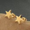 Studörhängen grossist mode fem stjärnor rostfritt stål smycken för kvinna tjej bijoux en skivor inoxydable femme ednzasef