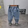 Jeans Bambini Ragazzi Lettera Primavera Autunno Moda Abbigliamento Pantaloni classici Abbigliamento in denim Bambini Neonato Pantaloni lunghi casual