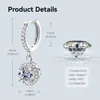 Серьги обруча iogou 2023 Fashion Real Moissanite for Women 6,5 мм свинья Huggie Drop Серебряные ювелирные изделия