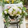 Fleurs décoratives 30 pouces de mariage arc fleur fausse textile de soie pivoine eucalyptus mur de porte garantie branches pour décoration