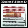 268PCS Complete MOTO Body Full Screws Kit For KAWASAKI NINJA ZX900 ZX 9R 900 9 R 900CC ZX9R ZX-9R 00 01 2000 2001 Motorcycle Fairing Bolts Windscreen Bolt Screw Nuts Nut