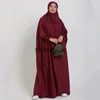 Abbigliamento etnico Jilbab Abaya per le donne Abito da preghiera musulmano in un pezzo Khimar Hijab Ramadan Copertura completa in testa Abaya Dubai Turchia Islam