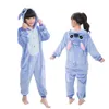 잠옷 어린이 겨울 스티 치 잠옷 어린이 호랑이 잠자기 유니콘 키게 루미 소년 여자를위한 kigurumi onesies