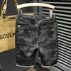 Herr shorts camo tryckt denim shorts sommaren ny frenulum stretch rak casual mäns jeans p230525