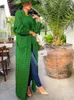 Damesbreien Tees Cardigan Women Green Gebreide haakjes losse mouw vrouwelijke trui herfst winter warm casual kantoor dame lange vesten 230210