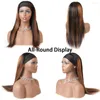 Highlight Headband Human Wig 180% Density Straight Hair Scarf Wigs Remy Glueless