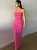 Casual Dresses Dulzura Women Ribbed Neon Sexy Cloth Lace Up Halter Hollow Out Sleeveless Backless Bodycon Maxi Dress Outfit Club Party Birthday T230210