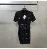 デザイナーの女性のドレスオリジナルニッチセレブリティスタイルのダブルブレストファッションカジュアルドレス
