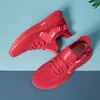 Nieuwe heren hardloopschoenen zwart rood ademende mode mesh comfortabel zachte sport man sneakers lopers casual schoen 40-44