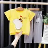 Ensembles nouveaux vêtements d'été coton garçons filles à manches courtes t-shirt pantalons longs pcs bébé unisexe vêtements pour enfants costume